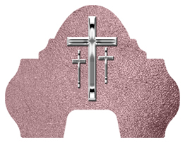 DARAY-L-517-SL-SH-OR Silver 3 Crosses Shimmer Orchid